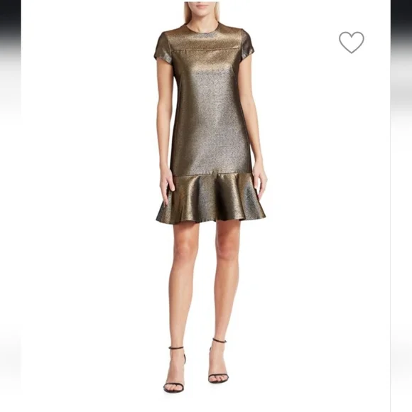 Akris Punto gold lame dress - Picture 1 of 7
